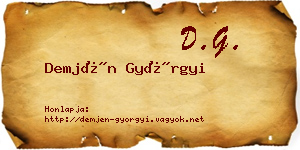 Demjén Györgyi névjegykártya